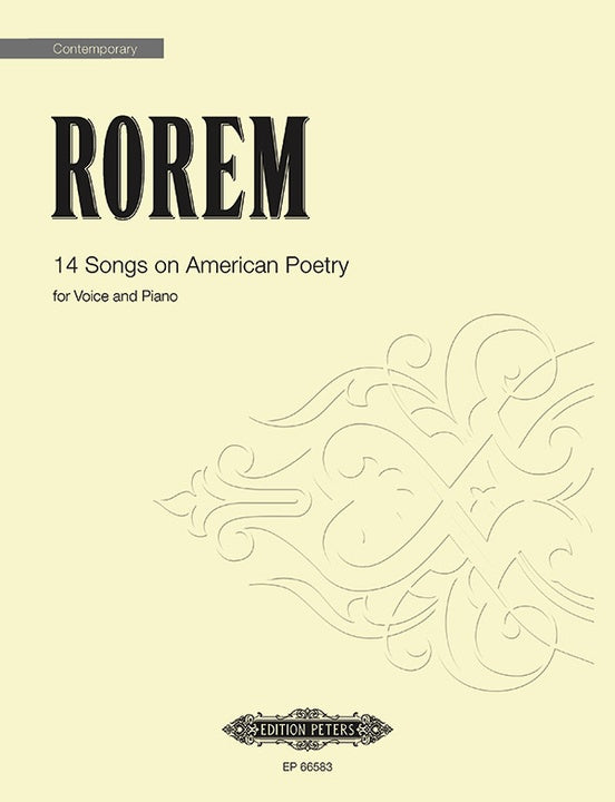 14 Songs on American Poetry - Rorem, Ned - Voice and Piano