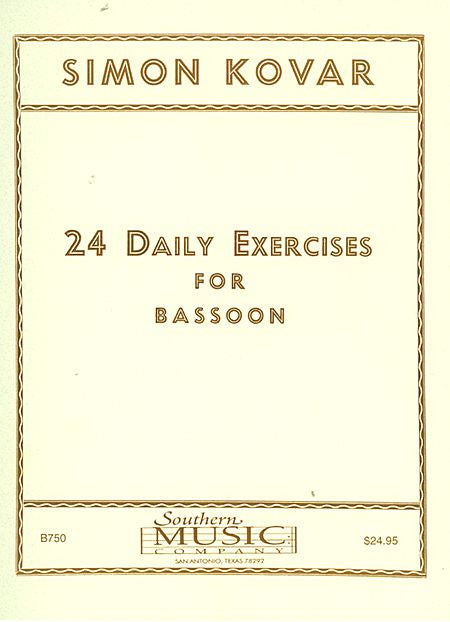 24 Twenty Four Daily Exercises For Bassoon Woodwind Solos & Ensemble/Bassoon Studies/collection Southern Music