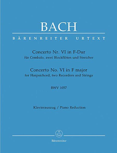 Concerto for Harpsichord, zwei Blockfloten und Streicher No. 6 F major BWV 1057 - Bach, Johann Sebastian