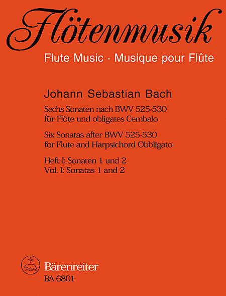 Six Sonatas after BWV 525-530 for Flute and Harpsichord obbligato - Bach, Johann Sebastian