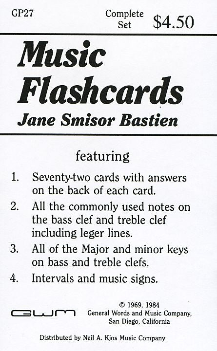 Bastien Music Flash Cards - Jane Bastien