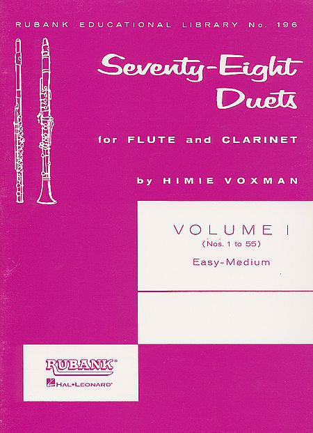78 Duets for Flute and Clarinet Volume 1 - Easy to Medium (No. 1-55) edited by H. Voxman Ensemble Collection Easy to Medium