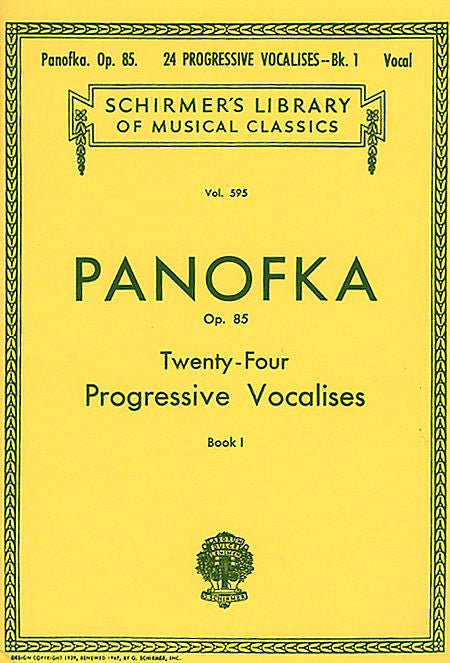 24 Progressive Vocalises, Op. 85 - Book 1 Voice Technique Vocal Method Voice Technique
