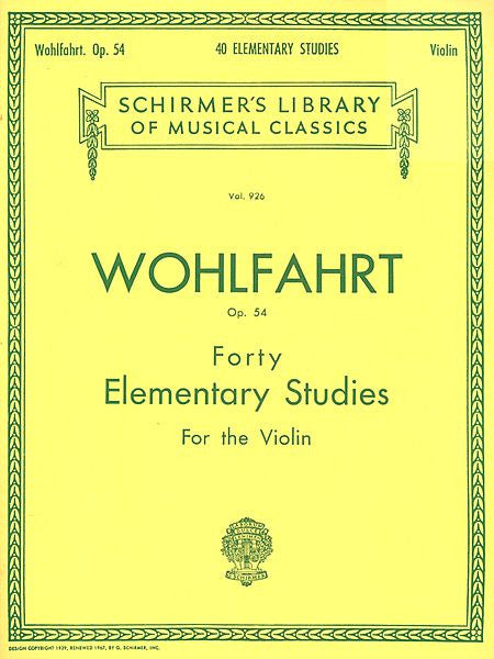 40 Elementary Studies, Op. 54 Violin Method String Solo