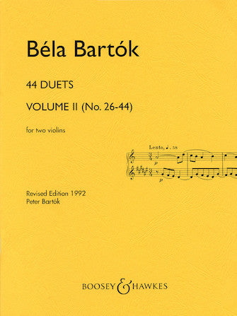 Bartok - 44 Duets Volume 2 (No. 26-44) - Violin Ensemble Duet: Two (2) Violins - Score Only