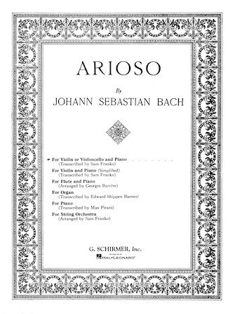 Bach - Arioso in G Major from Cantata No. 156 transcr. Sam Franko - Violin (or Cello) & Piano