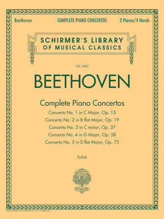 Beethoven - Complete Piano Concertos Schirmer's Library of Musical Classics Vol. 4480 Two Pianos, Four Hands ed. Franz Kullak Piano