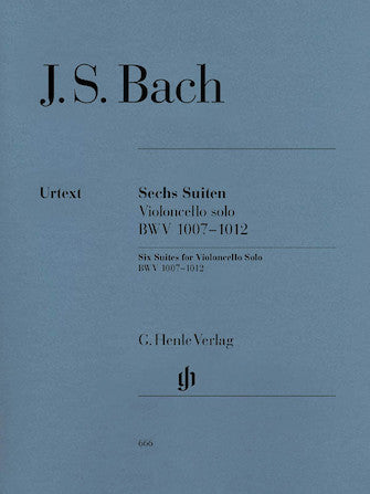 Bach - Six (6) Suites for Solo Violoncello ed. Egon Voss (BWV 1007, 1008, 1009, 1010, 1011, 1012) - Cello Solo - Urtext