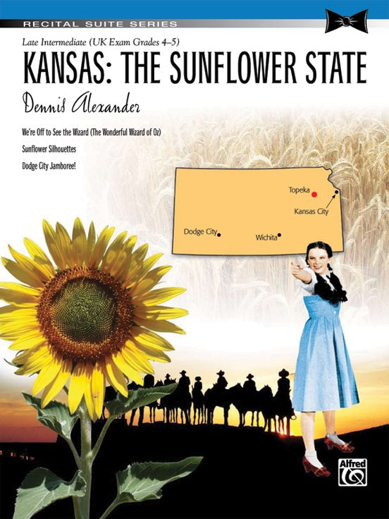Alexander, Dennis - Kansas: The Sunflower State - Late Intermediate - Piano Duet Sheet (1 Piano 4 Hands) - Recital Suite Series