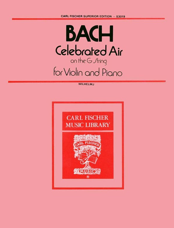 Bach - 'Celebrated' Air On The G String from Orchestral Suite No. 3 - arr. August Wilhelmj ed. George Perlman - Violin & Piano