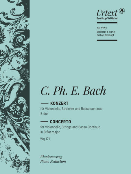 Bach, C.P.E. - Cello Concerto No. 2 in B-flat (Bb) Major, H. 436 (Wq 171) ed. Ulrich Leisinger - Cello & Piano