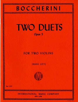 Boccherini, Luigi - Two (2) Duets, Opus 5 ed. Hans Sitt - Violin Ensemble Duet: Two (2) Violins - Parts Only