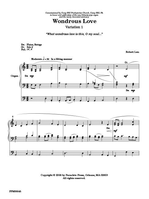 Variations On Wondrous Love for Organ - Robert Lau