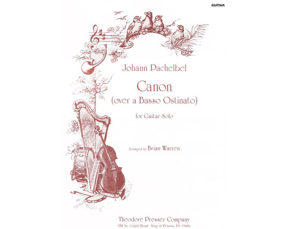 Canon (Over A Basso Ostinato) For Guitar Solo  D MAJOR - Johann Pachelbel arr. Brian Warren