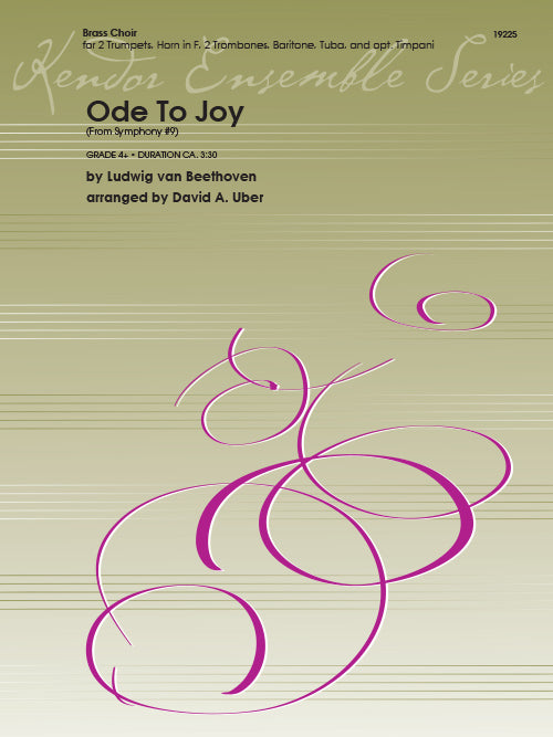 Beethoven - Ode To Joy from Symphony #9, Arranged by David A. Uber for Brass Choir