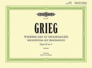 Grieg, Edward - Wedding Day at Troldhaugen Opus 65/6 arr. Adolf Ruthardt - Piano Duet Sheet (1 Piano 4 Hands)