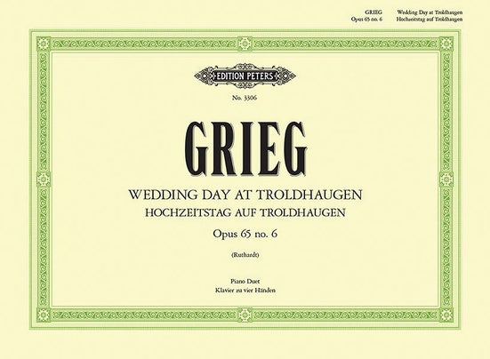 Grieg, Edward - Wedding Day at Troldhaugen Opus 65/6 arr. Adolf Ruthardt - Piano Duet Sheet (1 Piano 4 Hands)