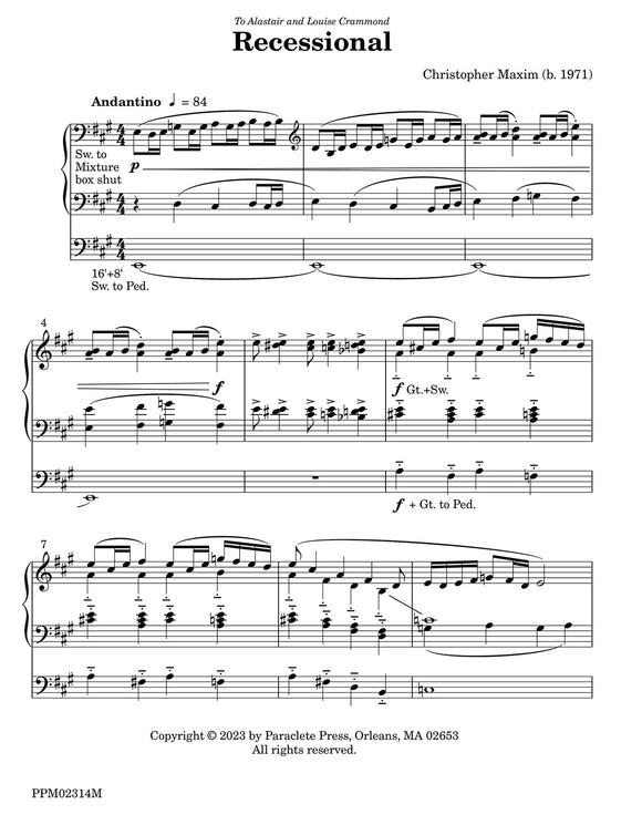 Recessional for Organ - Christopher Maxim