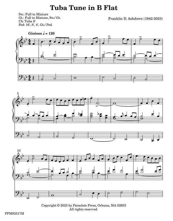 Three Tuba Tune Recessionals for Organ - Franklin D. Ashdown