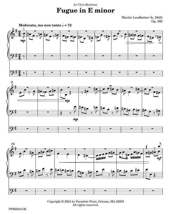 Fugue in E minor for Organ - Martin Leadbetter