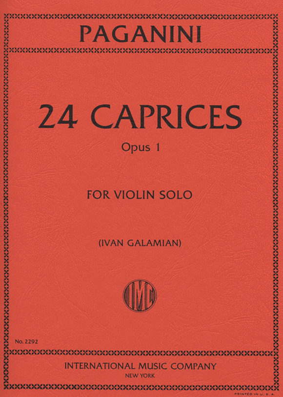 Paganini - 24 Caprices, Op. 1 for Violin Solo (Galamian)