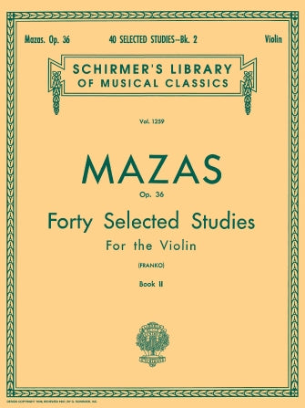 Mazas -40 Selected Studies, Op. 36 - Book 2 (Franko)