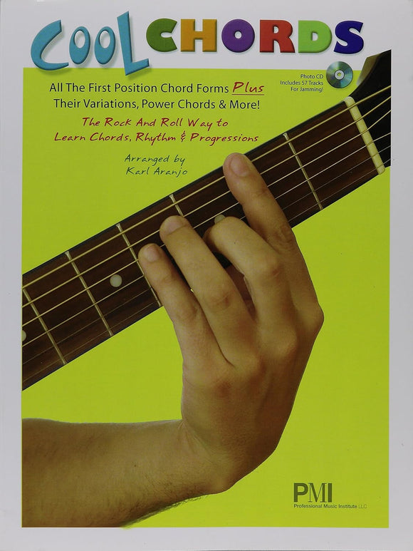Cool Chords All the First Position Chord Forms Plus Variations, Power Chords & More! arr. Karl Aranjo Guitar Educational Book/CD Pack (OUT OF PRINT)