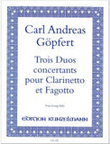 Trois Duos Concertants for clarinet and bassoon - GÖPFERT, Carl Andreas ed. Holy