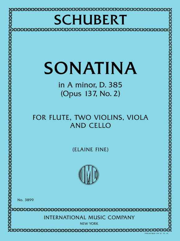 Sonatina in A minor, D. 385 (Opus 137, No. 2) for Flute, Two Violins, Viola and Cello - Schubert (Fine)