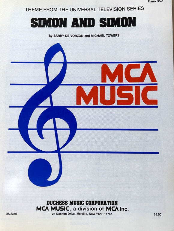 Simon and Simon (TV Series) - De Vorzon/Towers, Piano Solo (OUT OF PRINT)