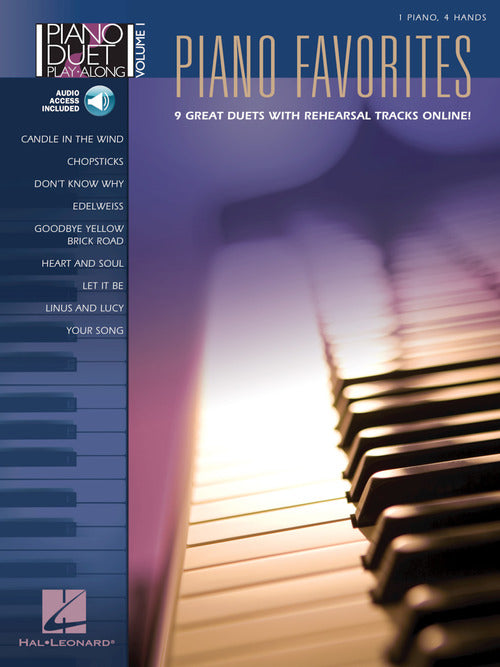 Piano Favorites - Nine (9) Great Duets - Piano Duet w/CD (1 Piano 4 Hands) - Piano Duet Play-Along Volume 1