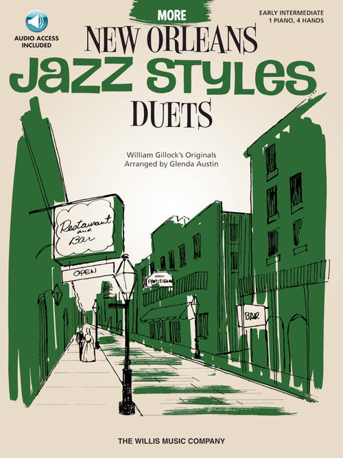 Gillock, William - More New Orleans Jazz Styles Duets arr. Glenda Austin - Early Intermediate - Piano Duet w/CD (1 Piano 4 Hands)