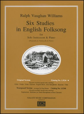 Vaughan Williams, Ralph - Six (6) Studies in English Folksong for Solo Instrument & Piano