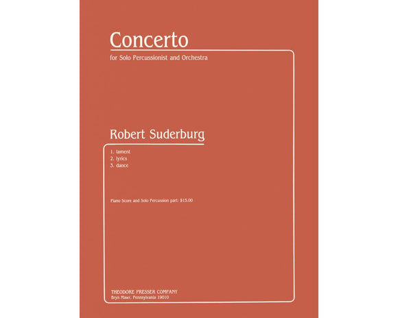 Concerto For Solo Percussionist and Orchestra, Percussion solo and Piano - Robert Suderburg