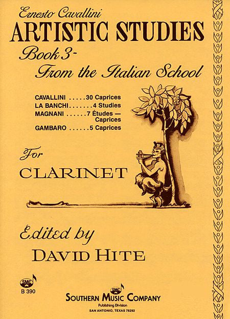 Artistic Studies for Clarinet, Book 3 From the Italian School ed. David Hite