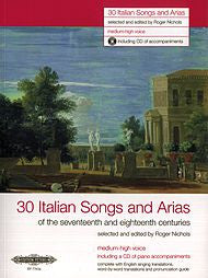 30 Italian Songs and Arias (17th-18th Cent.) - Collection Med.-High Bk/CD,  Roger Nichols - Sheet Music