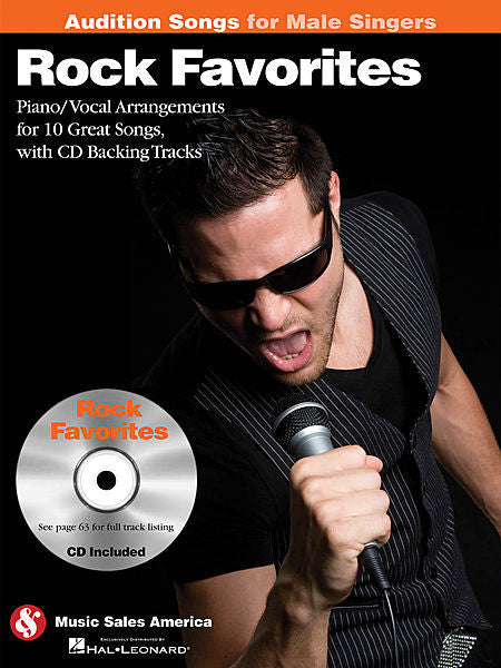 Rock Favorites - Audition Songs for Male Singers Piano/Vocal/Guitar Arrangements with CD Backing Tracks Book/CD Pack (OUT OF PRINT)