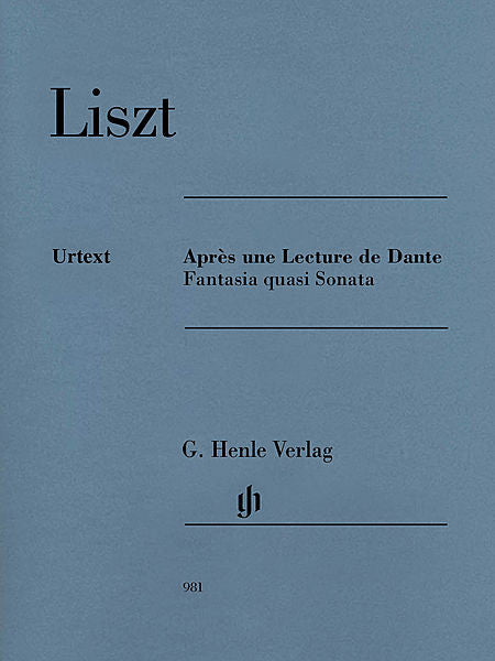 Apres une lecture de Dante - Fantasia quasi Sonata Piano (ed. Ernst Herttrich; fing. Hans-Martin Theopold) Henle Music Folios