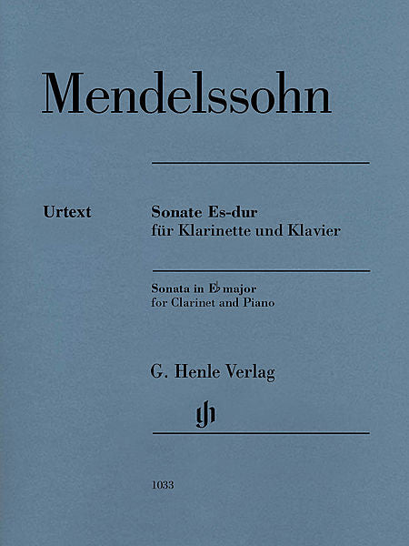 Sonata in E-flat Major Clarinet in B-flat and Piano (ed. Ernst Herttrich; fing, Klaus Schilde) Henle Music Folios