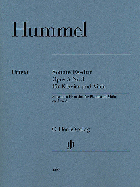 Sonata for Piano and Viola in E-flat Major, Op. 5, No. 3 With Marked and Unmarked String Parts (ed. Ernst Herttrich; piano fing. Klaus Schilde; viola fing. Tabea Zimmermann) Henle Music Folios