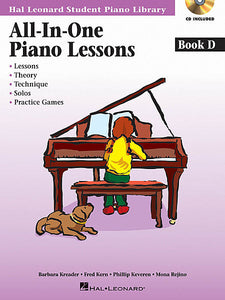 All-in-One Piano Lessons Book D, Bk/Audio and Midi Access