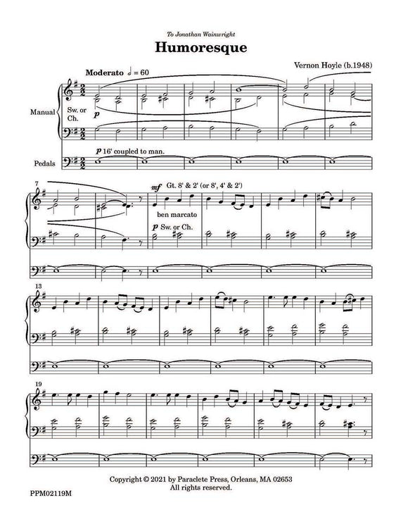 Humoresque for Organ - Vernon Hoyle