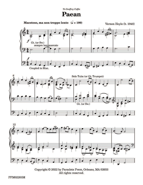 Paean for Organ - Vernon Hoyle