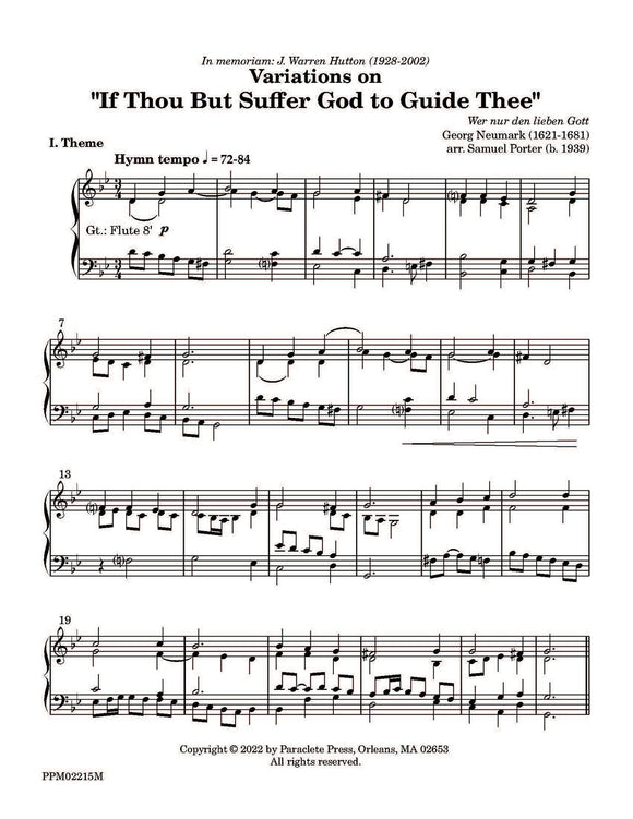 Variations on “If Thou But Suffer God to Guide Thee” for Organ - Samuel Porter