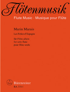 Les Folies dEspagne for Solo Flute - Marais, Marin