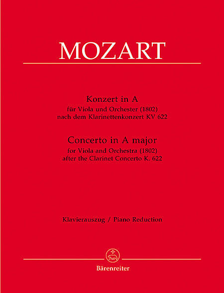 Concerto for Viola and Orchestra A major - Mozart, Wolfgang Amadeus