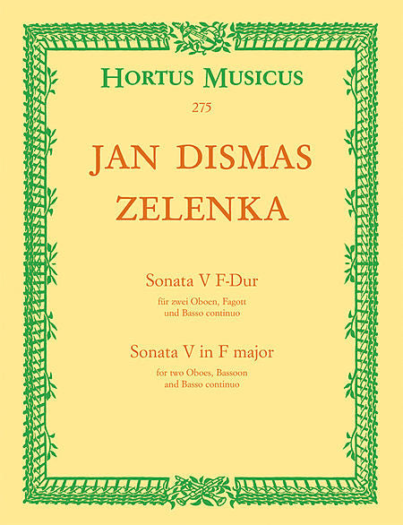 Sonata V fur zwei Oboen, Fagott und Basso continuo fur zwei Oboen, Fagott und Basso continuo F major ZWV 181/5 - Zelenka, Jan Dismas