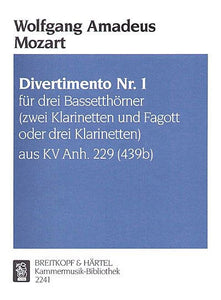 Mozart - Divertim.  KVAnh229(439B) Nr.1 edited by Trio di Clarone (Sabine Meyer, Wolfgang Meyer, Reiner Wehle) [3bassethn[F](2clar,bsn/3clar