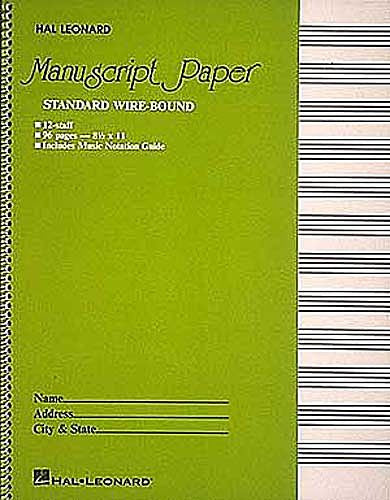 Standard Wirebound Manuscript Paper (Green Cover) Manuscript Paper