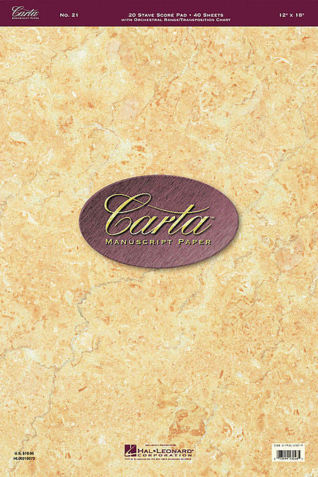 No. 21 Carta Score Paper Carta Manuscript Paper